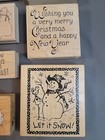 Wood Mount Rubber Stamp Set  of 14 Christmas Theme