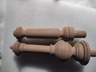 2 Large Unfinished Mahogany Wood Finials Ornate Furniture Accents Woodworking 