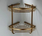Antique Bronze Corner Bathroom Shelf   Dual Tier Aluminum Shower Caddy Organizer