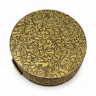 Vintage Italian Micro Mosaic Pill Box Brass Hinged Trinket Box Floral Design