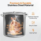 50qt Stainless Steel Stock Pot Turkey Fryer Pot With Basket For Crawfish Crab