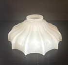 Opalescent White Milk Glass Petticoat Lamp Shade Light 7 5  Vintage Antique