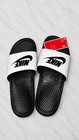 Nike Benassi Jdi Slide White Black Men s Sandals 343880-100 Size 9 New With Box