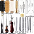 Leather Craft Kit And Supplies With Waxed Thread Stitching Groover Awl Punch Set