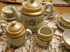 Vintage Childs Japanese 21 piece Lusterware Handpainted Blue gold Floral Tea Set