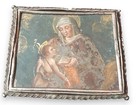 Antique 18th-19th C  Spanish Colonial Painting  Retablo On  Tin