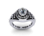 Ladies Oval Birthstone High School Class Ring University Graduation 925 Silver