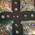 Vintage Catseye Marbles Huge Lot Of 400   8 Shooters   2 Peewees Mostly American