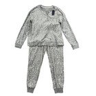 New Nautica Womens M Gray Star Print Pajama Set Long Sleeve Top   Jogger H830