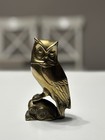 Vintage Mid Century Modern Brass Perched Owl Figurine Mcm Home Decor 2 Lbs  