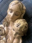 Madonna   Child Religious Tv Lamp Figurine Beige gold Warm White Knob Cord