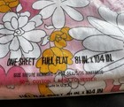Vintage Mcm 70s Flower Power Pink Daisy Full Flat Sheet Cannon Monticello -nos