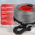 X-bull 32000lbs 3 8  X 85ft Winch Rope Synthetic Winch Line Cable Truck 4wd Gray