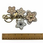 Coach Wildflower Key Ring Leather Bag Charm Gold   tone