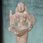 Antique 18c Lakshmi Bronze Temple Statue Hindu Heavy Goddess Figurine 7 