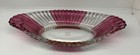 Jeannette Glass Cranberry Stripe Relish pickle olive candy Dish 9 