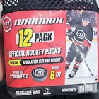Warrior Official Hockey Pucks 12 Pack 3  Diameter 6 Oz Black Rubber Reusable Bag