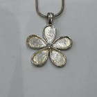 Vintage Silver Tone Flower Necklace Pendant Bracelet   Ring Earrings Set Floral