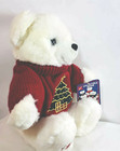 New Old Stock W tags 2007 Dan Dee Kmart White Teddy Bear Plush Holiday Sweater
