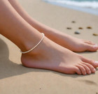 Tiny Freshwater Pearl Stretch Anklet Natural White Pearl Dainty Anklet Gift