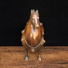9 4   Old Chinese Dynasty Bronze Fengshui 12 Zodiac Year Horse Animal Statue