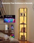 Uimoso 5 Tier Corner Shelf Tall Corner Stand With Led Light Narrow Display Rack