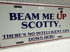 Vintage Metal Star Trek Beam Me Up  Scotty License Plate