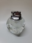 Vintage Desktop Lighter   Ashtray Heavy Glass