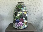 Vintage Tiffany Style Stained Glass Large Bell Lamp Shade  h  15-1 2    