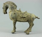 Ancient Old Earth Copper Bronze Horses Horse Carved Statue