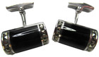 Jan Leslie Sterling Silver Black   Marcasite Cuff Links New In Box 