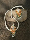 2 Piece Lot-native American-earrings-necklace-traditional Seed Bead Work-new