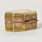 Vintage Brass Hexagon Pill Box