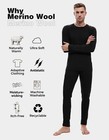 Mens 100  Merino Wool Base Layer Sets Long Johns Bottom Ut Ski Thermal Underwear
