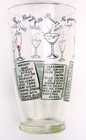 Vintage Glass Cocktail Mixed Drink Recipe Shaker Bar Mixer Retro Vintage