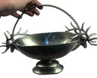 Vintage Silver Plated Stag Deer Elk Head Pedestal Decorative Bowl Home Decor
