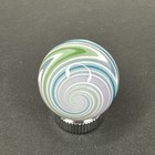 Contemporary Handmade Art Glass Marble  94  Pink Green Blue Wigwag Uv Reactive