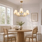 Simple Five Headed Golden Fabric Lampshade 24  home Decoration Pendant New Light