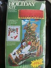 Woodland Christmas Vintage Felt Stocking Easy Nip 19 Inches Deer Snowman Birds