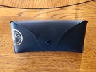 Ray-ban Luxottica Snap Button Sunglasses Carry Case Genuine Soft Leather Black