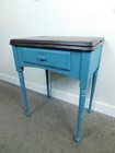 Painted Antique Mahogany Singer Sewing Machine Table Cabinet Flip Top Table Nice