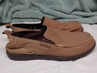 Crocs Shoes Mens 9 Walu Loafers Slip On Beige Canvas Casual Classic Beach