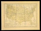Vintage Map Of The United States Standard Us Time Zones Map Ca 1930s Old