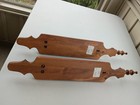 Pair Of Vintage Brown Wooden Wall Sconce Candle Holders For Taper Candles  Large