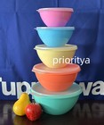 Tupperware Classic Wonderlier Mixing All Purpose Opaque Bowl Sheer Lid Set 5 New