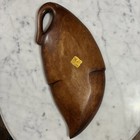 Vtg Alii Woods Honolulu Monkey Pod Wood Leaf Shaped Serving Tray Mcm