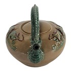 Vtg Green Dragon Teapot 7 5    Ceramic Taiwan Lion   s-head Mountain Mythical Art