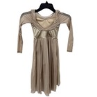 Midi Dress Latte Tan Dance Costume Recital Contemporary Lyrical Child Small 6 6x