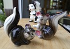 Vintage Lot Of 1950s Kitsch Mcm Skunk Figurines Salt   Pepper Shakers