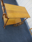 63826 Antique Oak Tea Cart Bar Cart Server W   Removable Tray